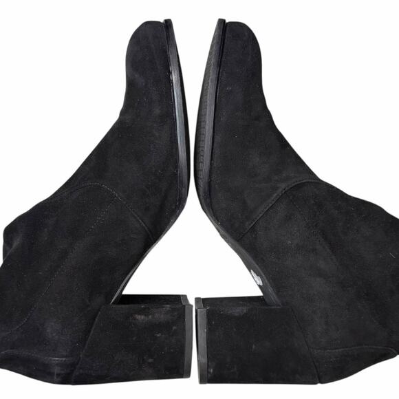 Stuart Weitzman Hiline Black Suede OTK Boots 3.5” Block Heel Size 10M Rare Chic - Picture 8 of 16